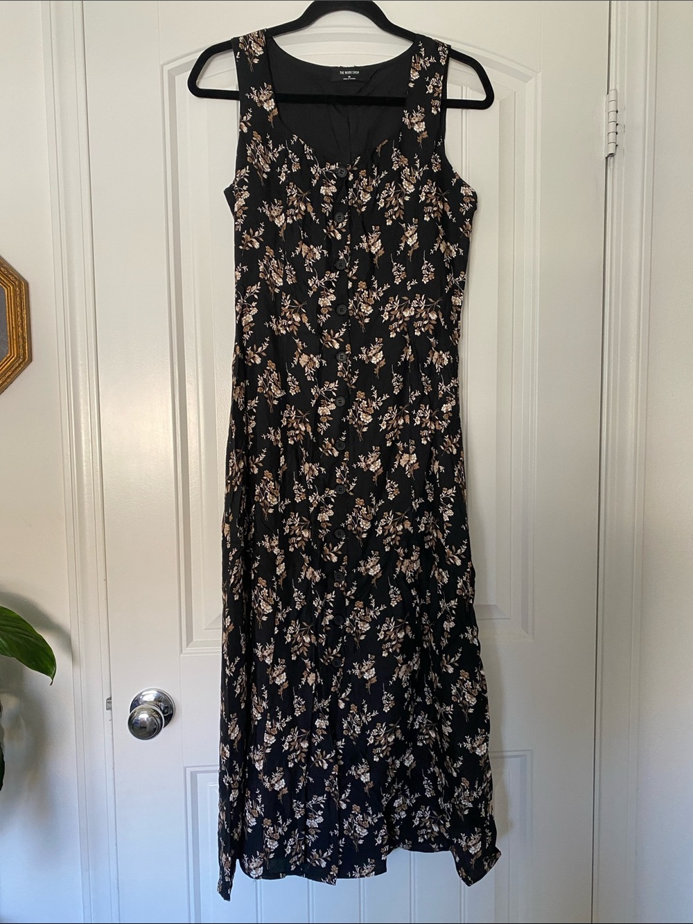 The Workshop Sleeveless Black Floral Maxi Dress